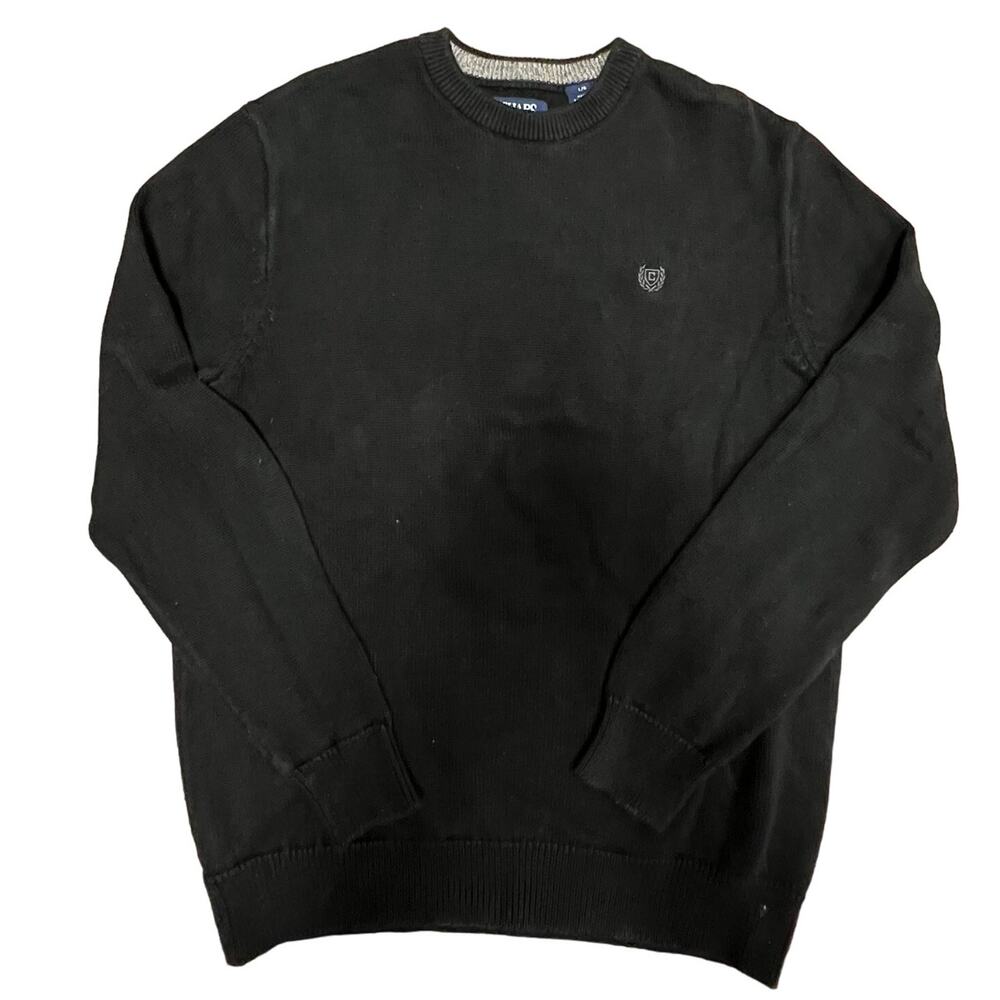 Chaps Mens Knit Sweater in‎ Black Size Large